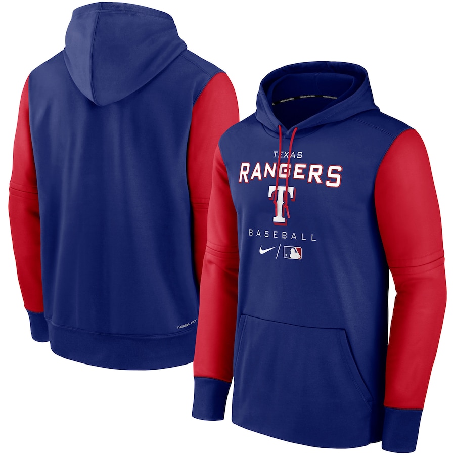 Men's Texas Rangers Nike Royal/Red Authentic Collection Performance Hoodie Men's Texas Rangers Nike Royal/Red Authentic Collection Performance Hoodie