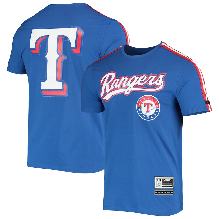 Men's Texas Rangers Pro Standard Royal Taping T-Shirt Men's Texas Rangers Pro Standard Royal Taping T-Shirt