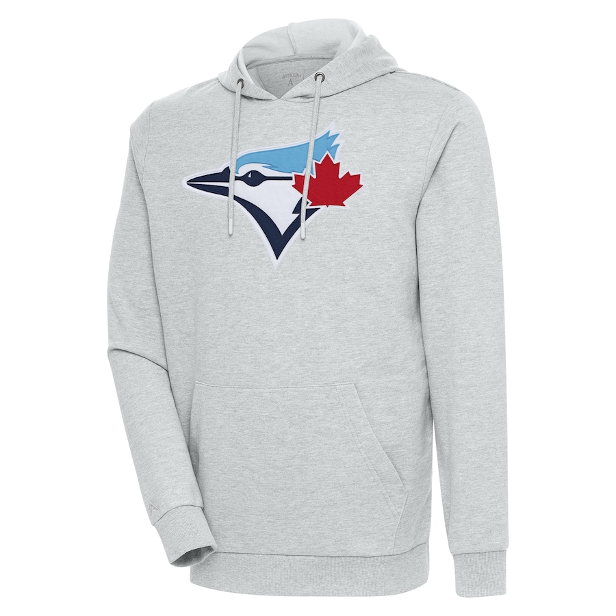 Men's Toronto Blue Jays Antigua Heather Gray Action Pullover Hoodie