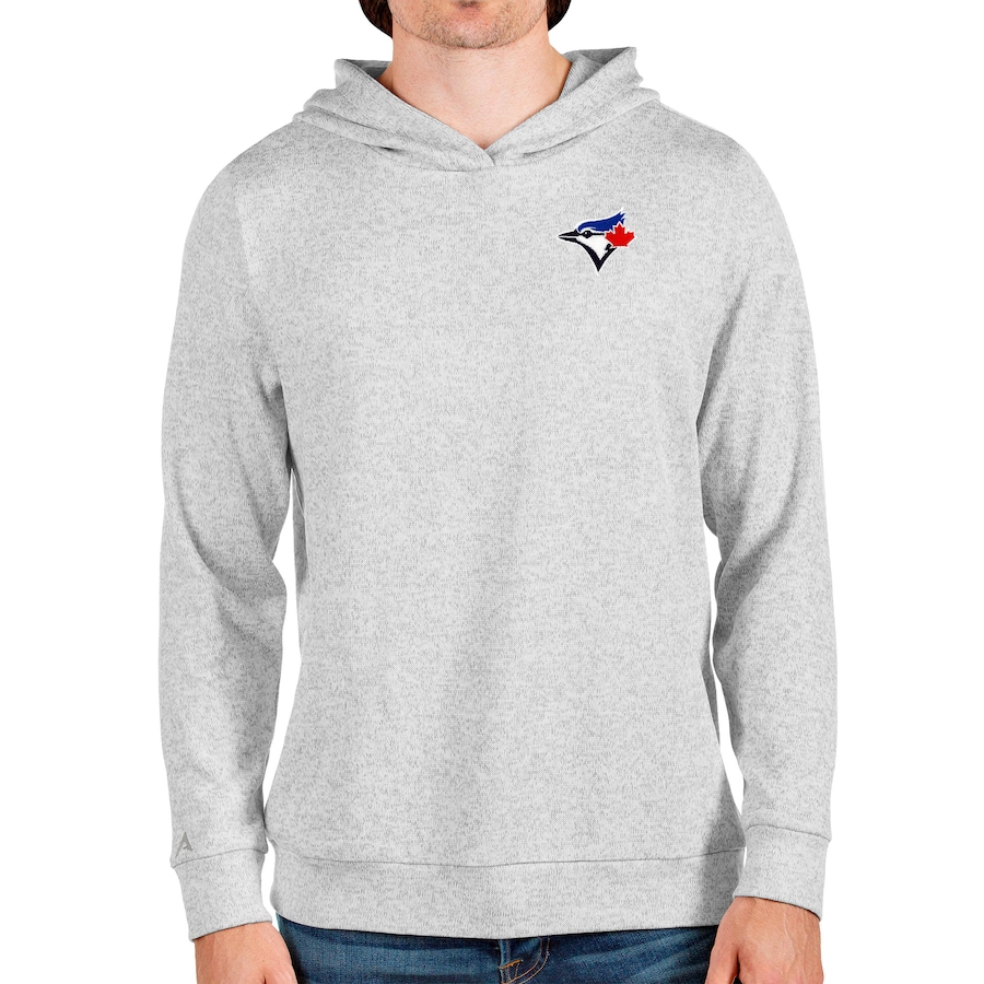 Men's Toronto Blue Jays Antigua Heathered Gray Absolute Pullover Hoodie