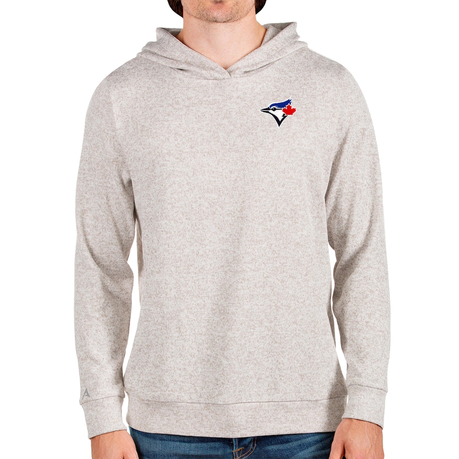 Men's Toronto Blue Jays Antigua Oatmeal Absolute Pullover Hoodie