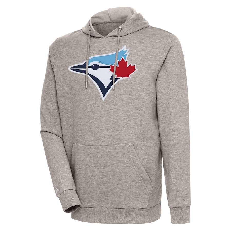 Men's Toronto Blue Jays Antigua Oatmeal Action Pullover Hoodie
