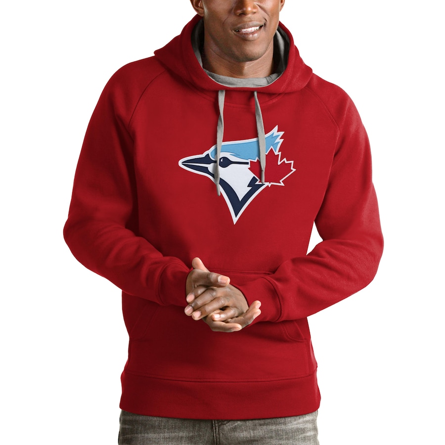 Men's Toronto Blue Jays Antigua Red Victory Pullover Team Logo Hoodie