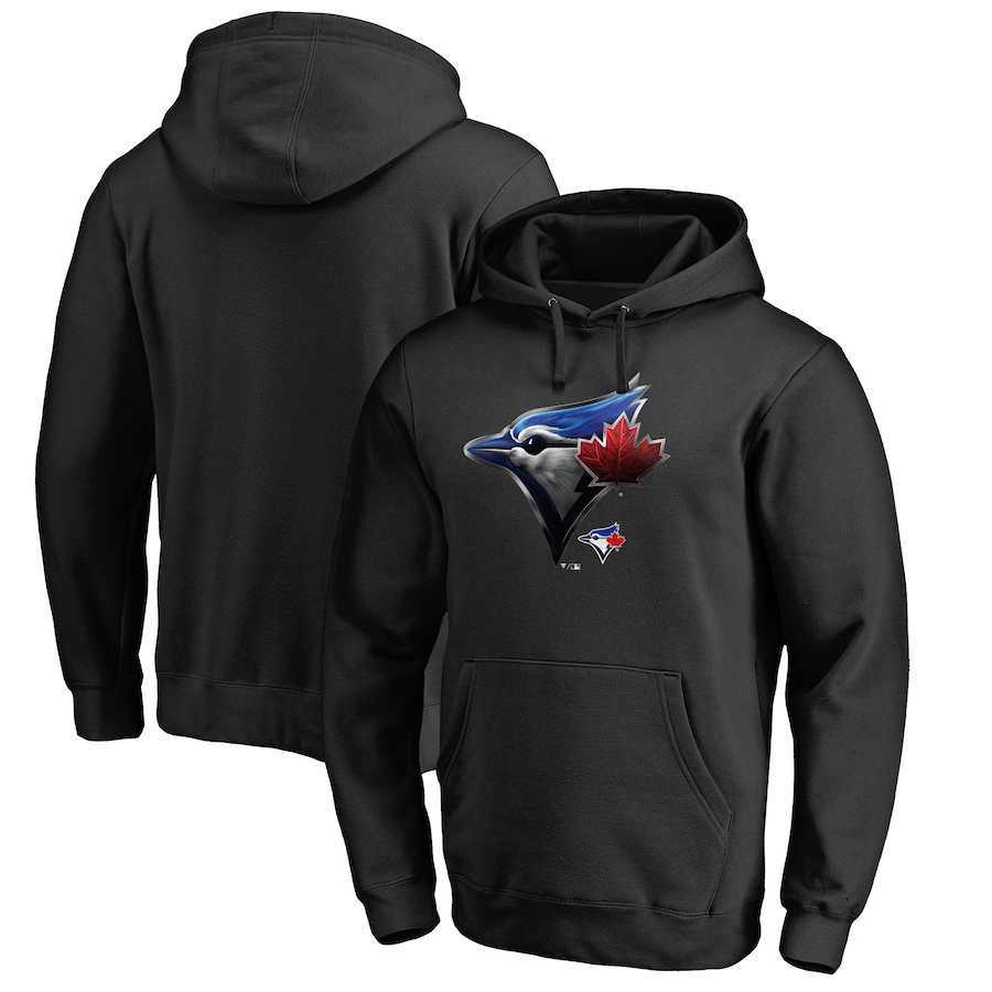 Men's Toronto Blue Jays Black Midnight Mascot Pullover Hoodie Men's Toronto Blue Jays Black Midnight Mascot Pullover Hoodie