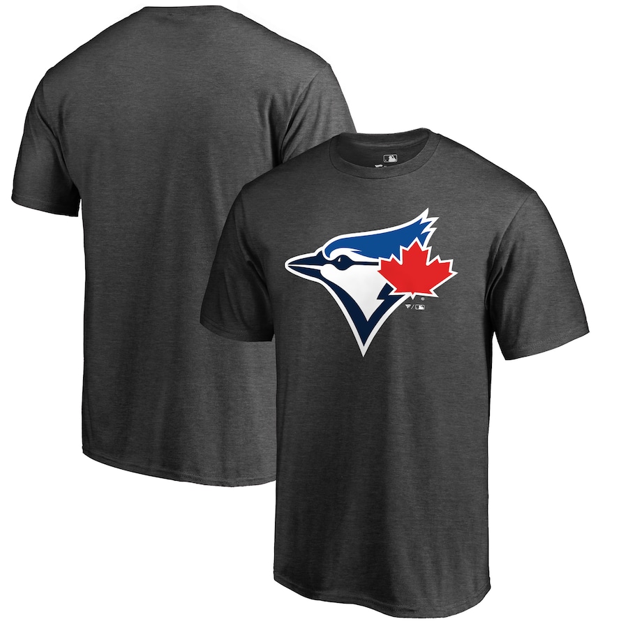 Men's Toronto Blue Jays Heathered Charcoal Primary Logo T-Shirt Men's Toronto Blue Jays Heathered Charcoal Primary Logo T-Shirt