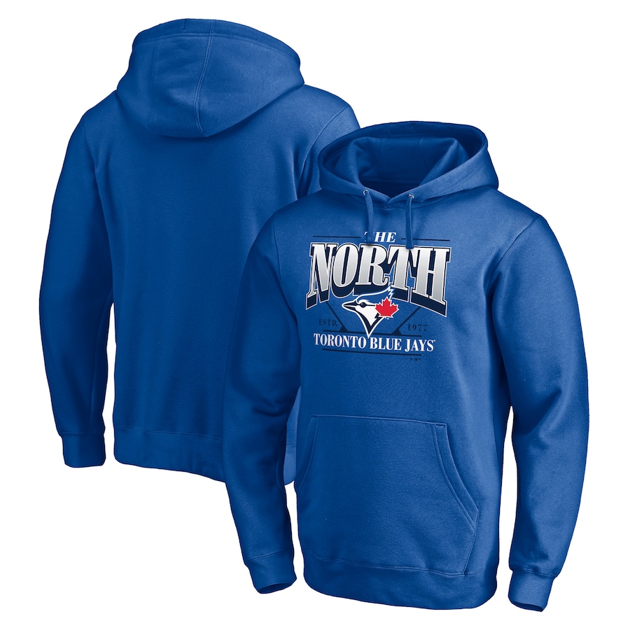 Men's Toronto Blue Jays Royal The North Team Fitted Pullover Hoodie Men's Toronto Blue Jays Royal The North Team Fitted Pullover Hoodie