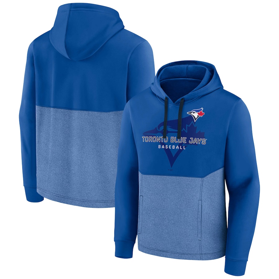 Men's Toronto Blue Jays Royal/Heather Royal Call the Shots Pullover Hoodie Men's Toronto Blue Jays Royal/Heather Royal Call the Shots Pullover Hoodie