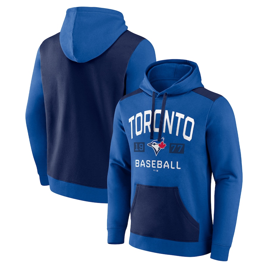 Men's Toronto Blue Jays Royal/Navy Chip In Pullover Hoodie Men's Toronto Blue Jays Royal/Navy Chip In Pullover Hoodie