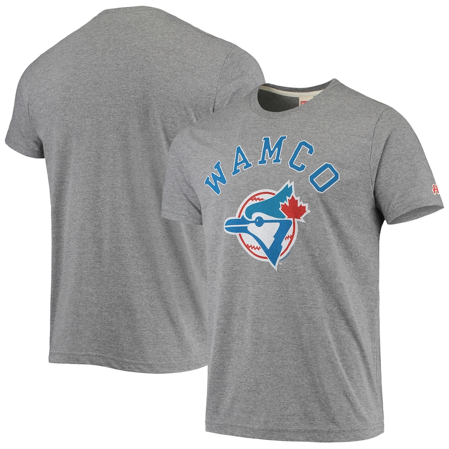 Men's Toronto Blue Jays Homage Gray Hyper Local Tri-Blend T-Shirt Men's Toronto Blue Jays Homage Gray Hyper Local Tri-Blend T-Shirt