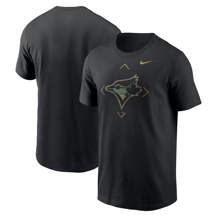 Men's Toronto Blue Jays Nike Black Camo Logo T-Shirt Men's Toronto Blue Jays Nike Black Camo Logo T-Shirt