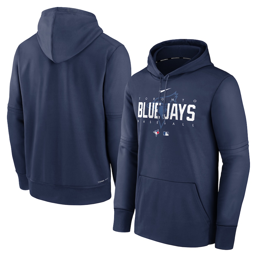 Men's Toronto Blue Jays Nike Navy Authentic Collection Pregame Performance Pullover Hoodie