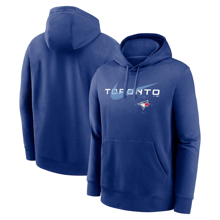 Men's Toronto Blue Jays Nike Royal Swoosh NeighborHOOD Pullover Hoodie Men's Toronto Blue Jays Nike Royal Swoosh NeighborHOOD Pullover Hoodie