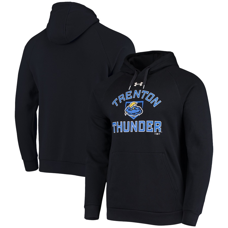 Men's Trenton Thunder Under Armour Black All Day Raglan Fleece Pullover Hoodie Men's Trenton Thunder Under Armour Black All Day Raglan Fleece Pullover Hoodie