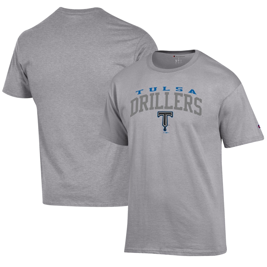 Men's Tulsa Drillers Champion Gray Jersey T-Shirt Men's Tulsa Drillers Champion Gray Jersey T-Shirt
