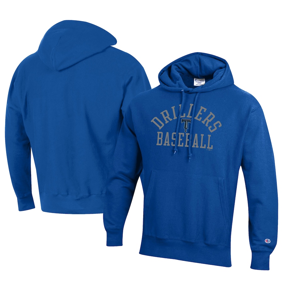 Men's Tulsa Drillers Champion Royal Baseball Reverse Weave Pullover Hoodie Men's Tulsa Drillers Champion Royal Baseball Reverse Weave Pullover Hoodie