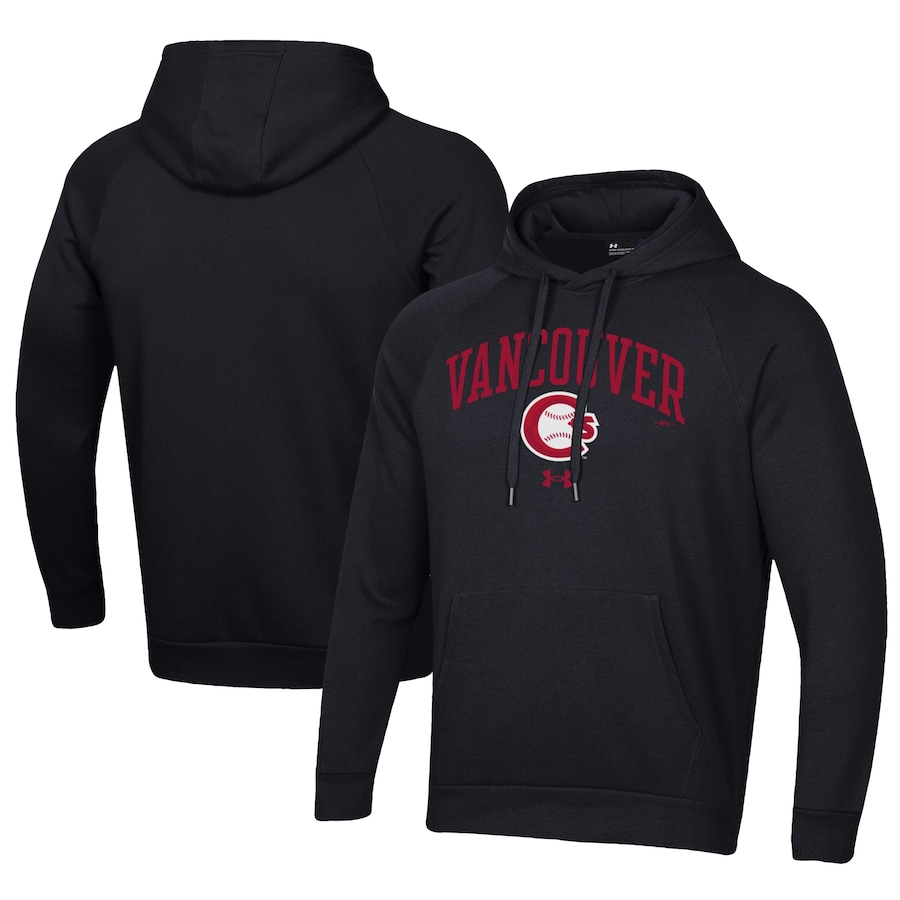 Men's Vancouver Canadians Under Armour Black All Day Fleece Pullover Hoodie Men's Vancouver Canadians Under Armour Black All Day Fleece Pullover Hoodie