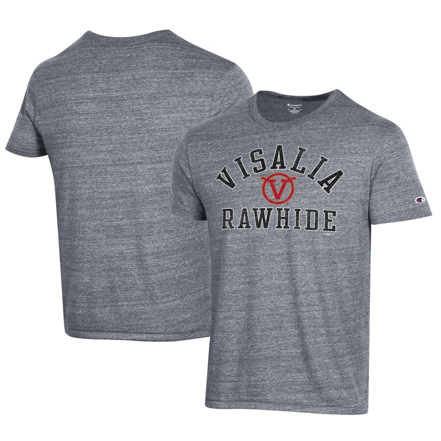 Men's Visalia Rawhide Champion Gray Ultimate Tri-Blend T-Shirt Men's Visalia Rawhide Champion Gray Ultimate Tri-Blend T-Shirt