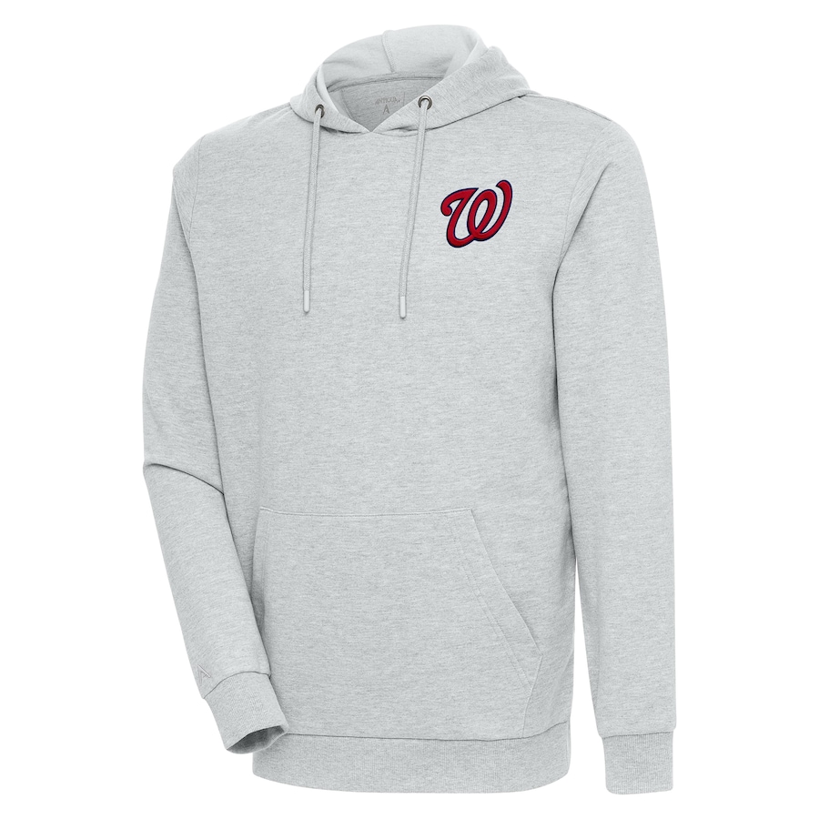 Men's Washington Nationals Antigua Heather Gray Action Pullover Hoodie