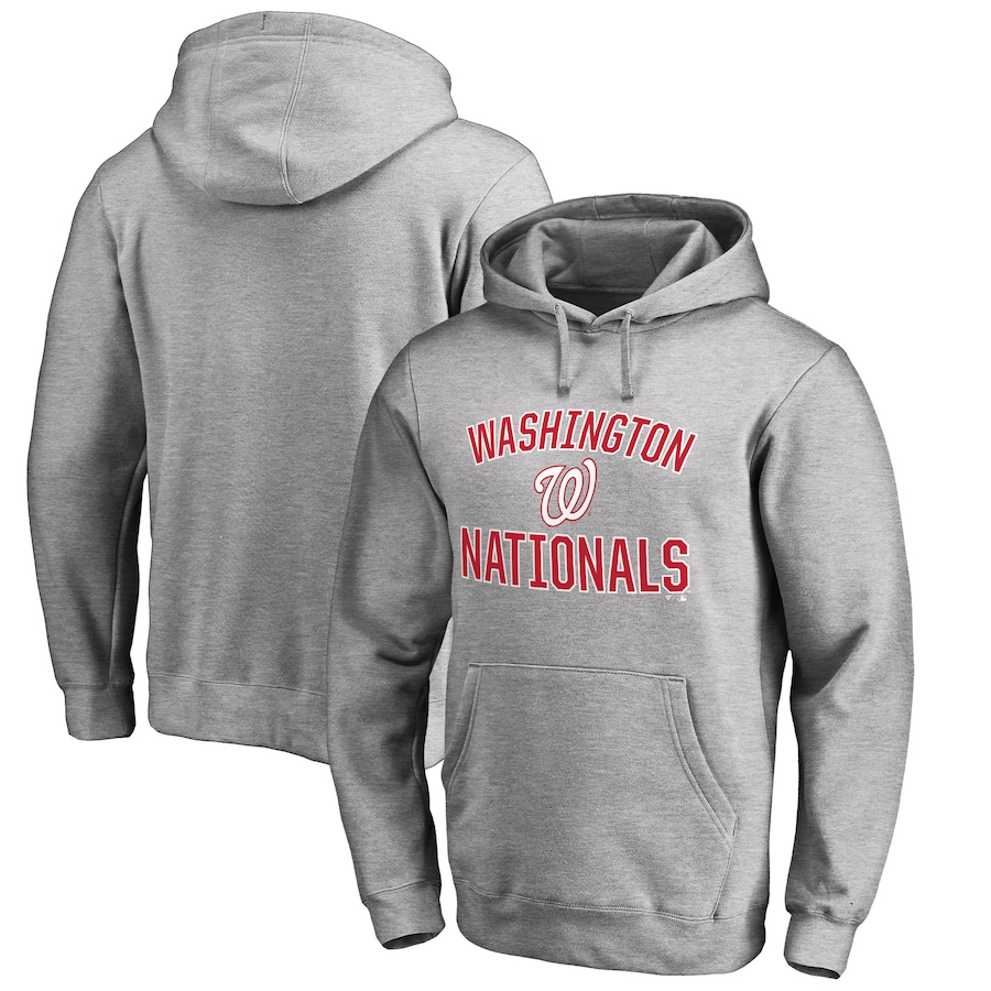 Men's Washington Nationals Ash Victory Arch Pullover Hoodie