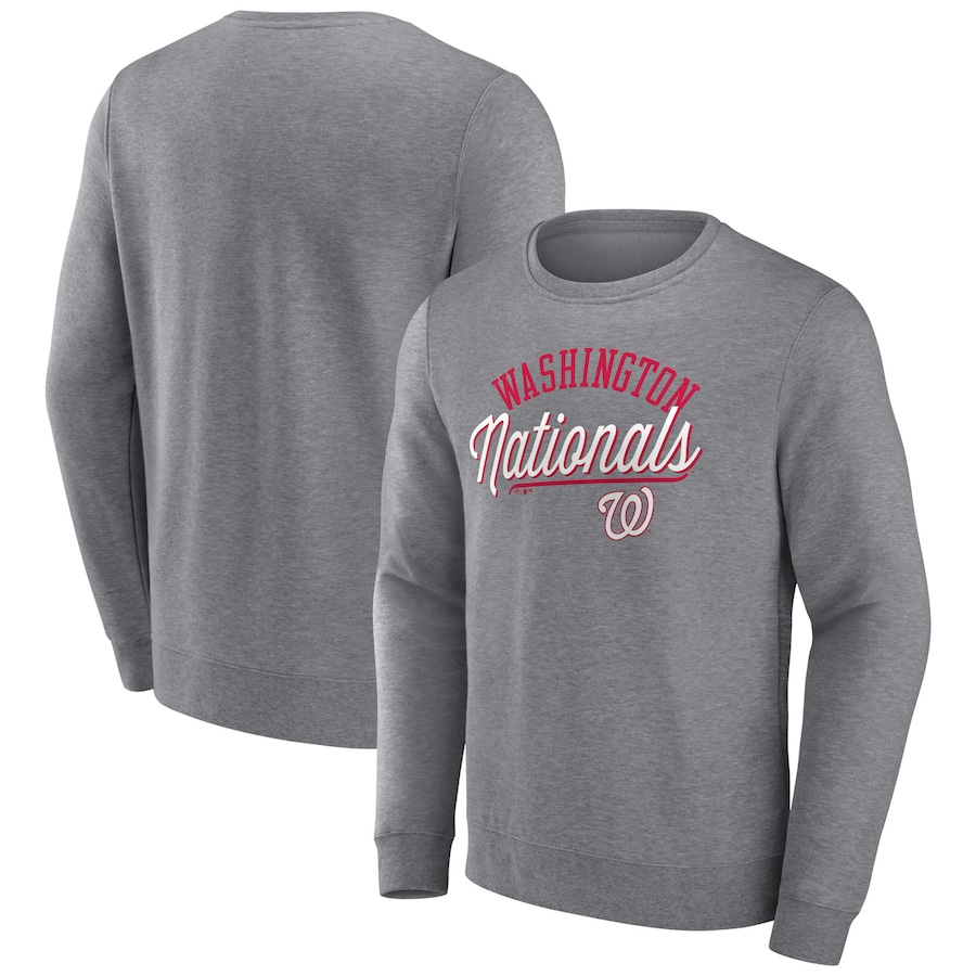 Men's Washington Nationals Heather Gray Simplicity Pullover Sweatshirt Men's Washington Nationals Heather Gray Simplicity Pullover Sweatshirt