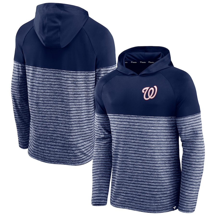 Men's Washington Nationals Navy Line Up Shadow Stripe Raglan Pullover Hoodie Men's Washington Nationals Navy Line Up Shadow Stripe Raglan Pullover Hoodie