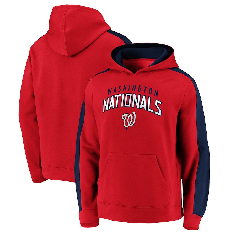 Men's Washington Nationals Red Gametime Arch Pullover Hoodie Men's Washington Nationals Red Gametime Arch Pullover Hoodie