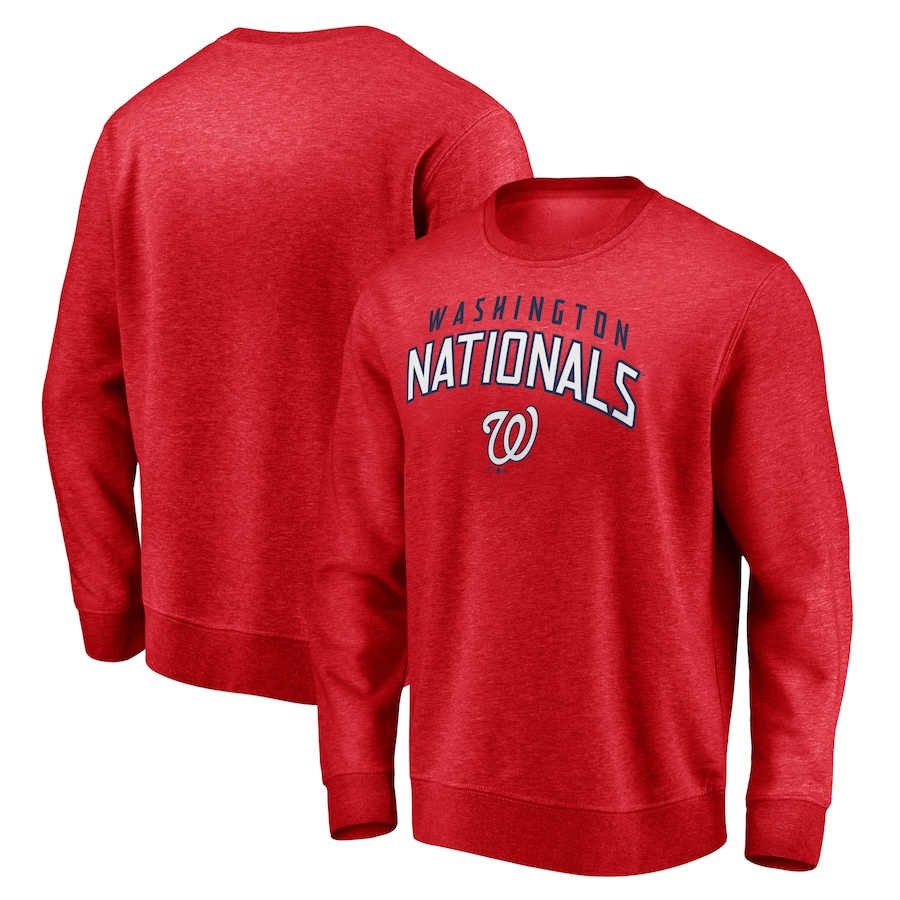 Men's Washington Nationals Red Gametime Arch Pullover Sweatshirt Men's Washington Nationals Red Gametime Arch Pullover Sweatshirt