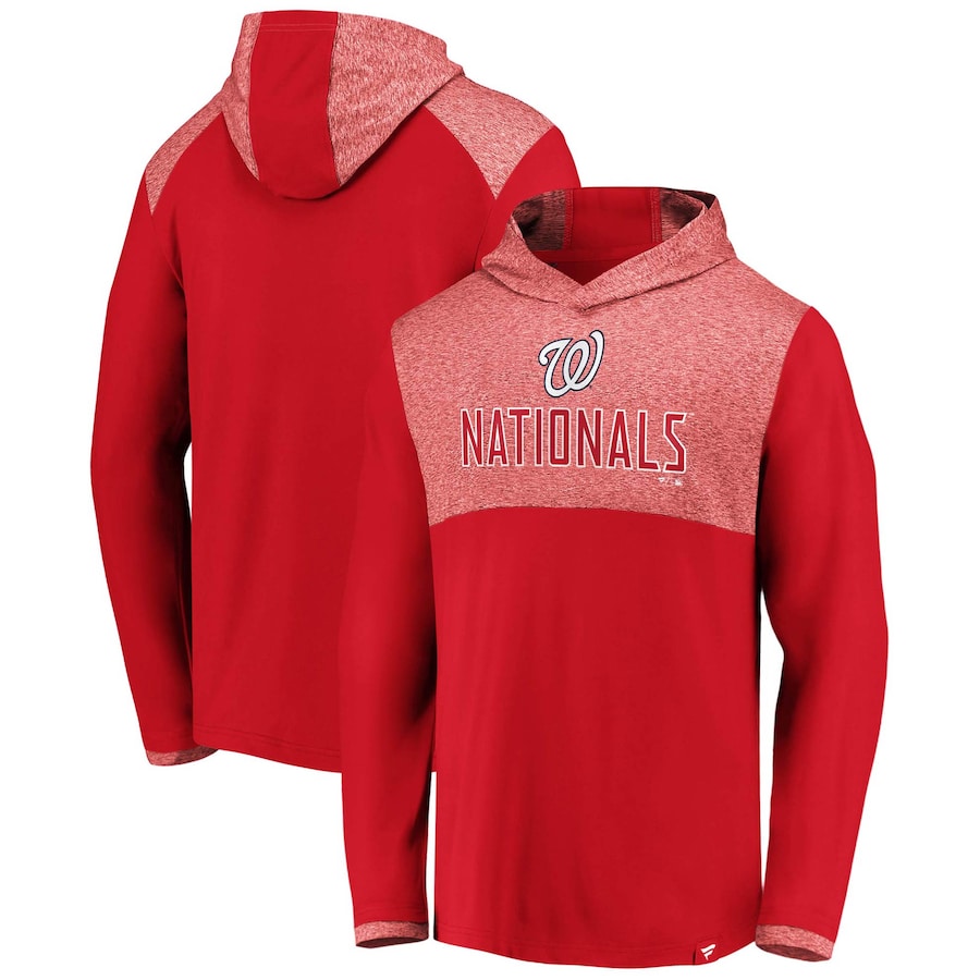 Men's Washington Nationals Red Iconic Marbled Clutch Pullover Hoodie