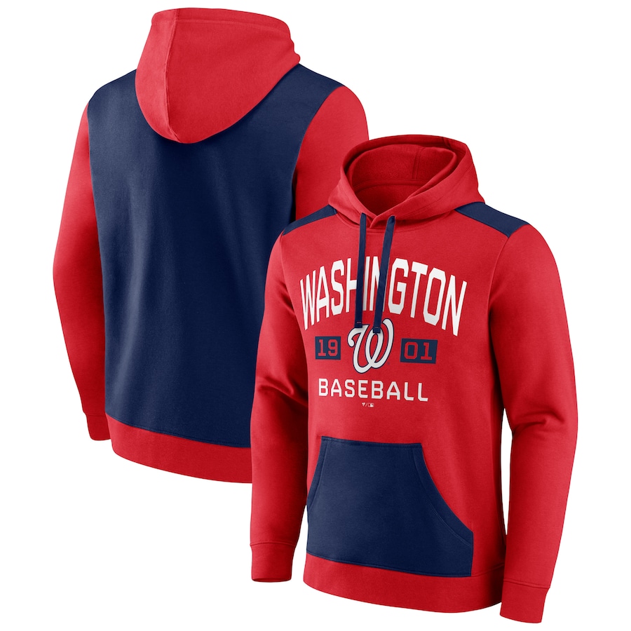 Men's Washington Nationals Red/Navy Chip In Team Pullover Hoodie Men's Washington Nationals Red/Navy Chip In Team Pullover Hoodie