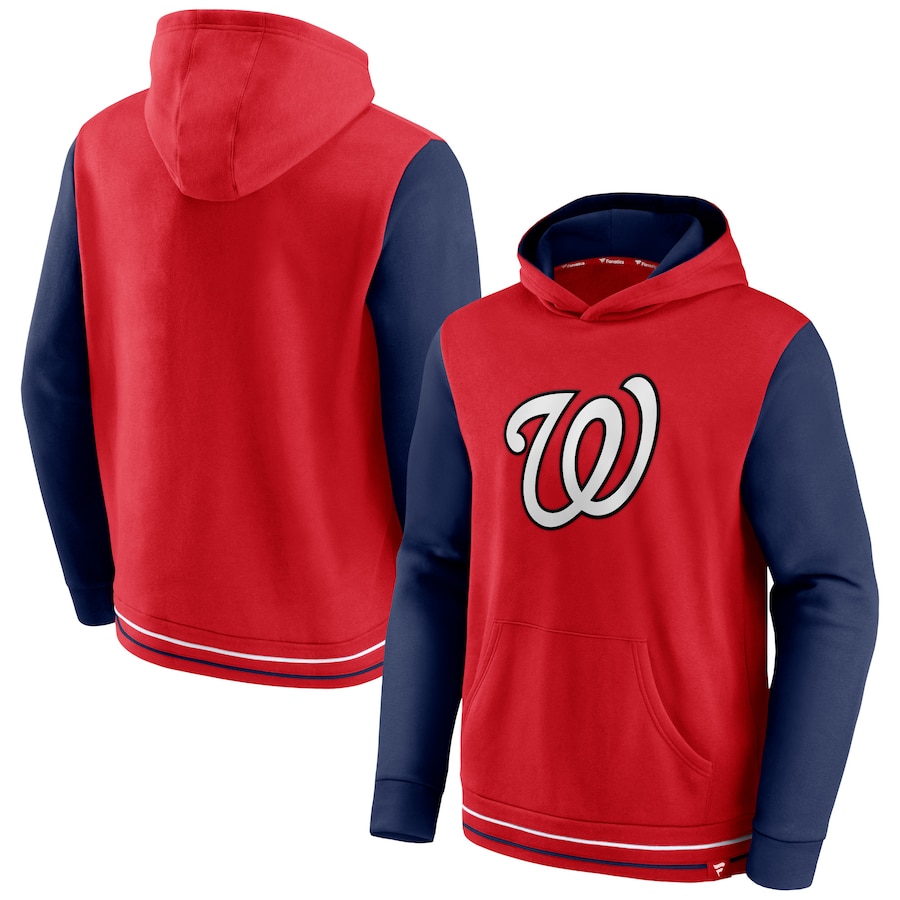 Men's Washington Nationals Red/Navy Last Whistle Pullover Hoodie Men's Washington Nationals Red/Navy Last Whistle Pullover Hoodie