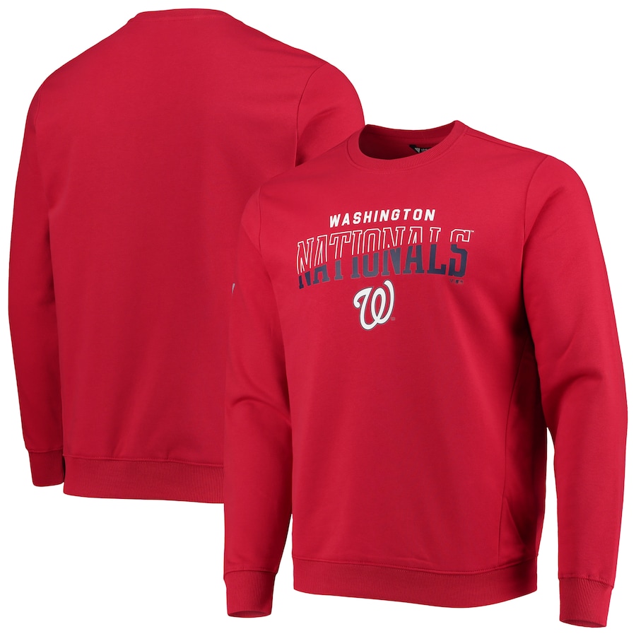 Men's Washington Nationals Levelwear Red Chiseled Zane Pullover Sweatshirt Men's Washington Nationals Levelwear Red Chiseled Zane Pullover Sweatshirt