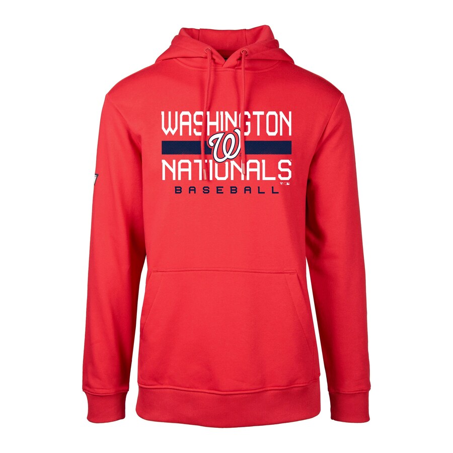 Men's Washington Nationals Levelwear Red Podium Dugout Fleece Hoodie Men's Washington Nationals Levelwear Red Podium Dugout Fleece Hoodie