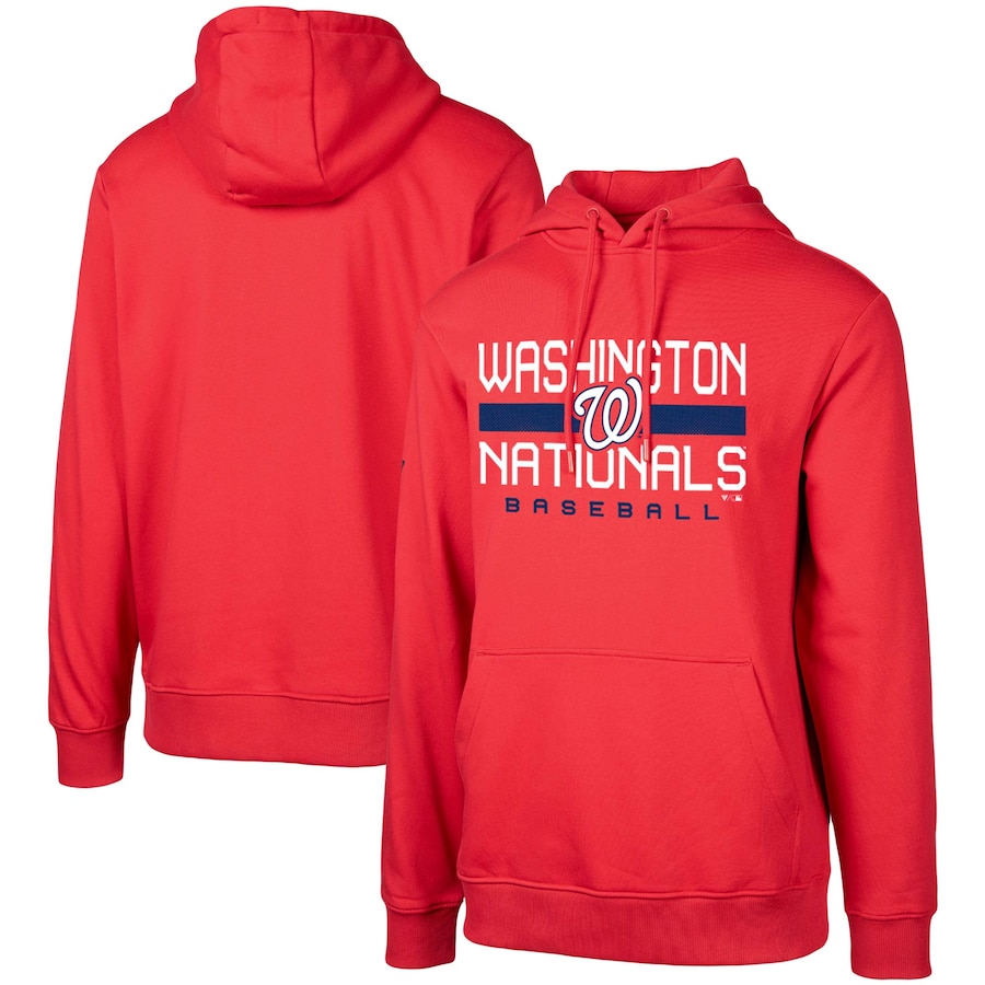 Men's Washington Nationals Levelwear Red Podium Pullover Hoodie