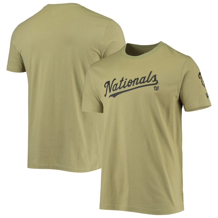 Men's Washington Nationals New Era Olive Brushed Armed Forces T-Shirt Men's Washington Nationals New Era Olive Brushed Armed Forces T-Shirt