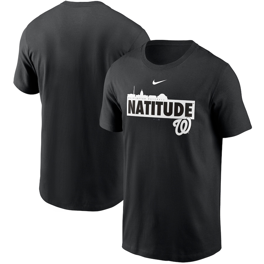 Men's Washington Nationals Nike Black Local Nickname Skyline T-Shirt Men's Washington Nationals Nike Black Local Nickname Skyline T-Shirt