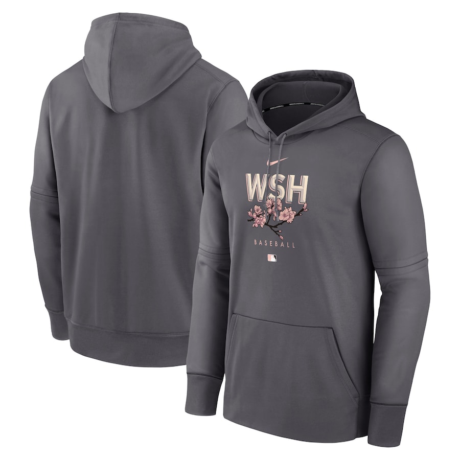 Men's Washington Nationals Nike Charcoal City Connect Pregame Performance Pullover Hoodie Men's Washington Nationals Nike Charcoal City Connect Pregame Performance Pullover Hoodie