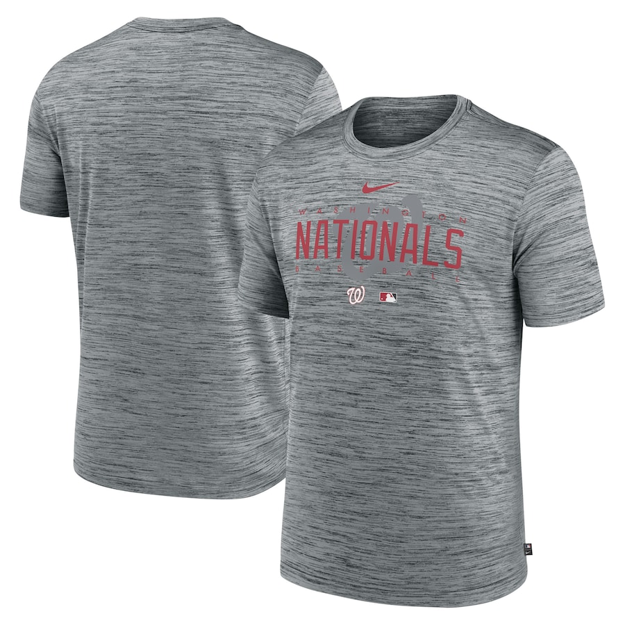 Men's Washington Nationals Nike Heather Gray Authentic Collection Velocity Performance Practice T-Shirt Men's Washington Nationals Nike Heather Gray Authentic Collection Velocity Performance Practice T-Shirt
