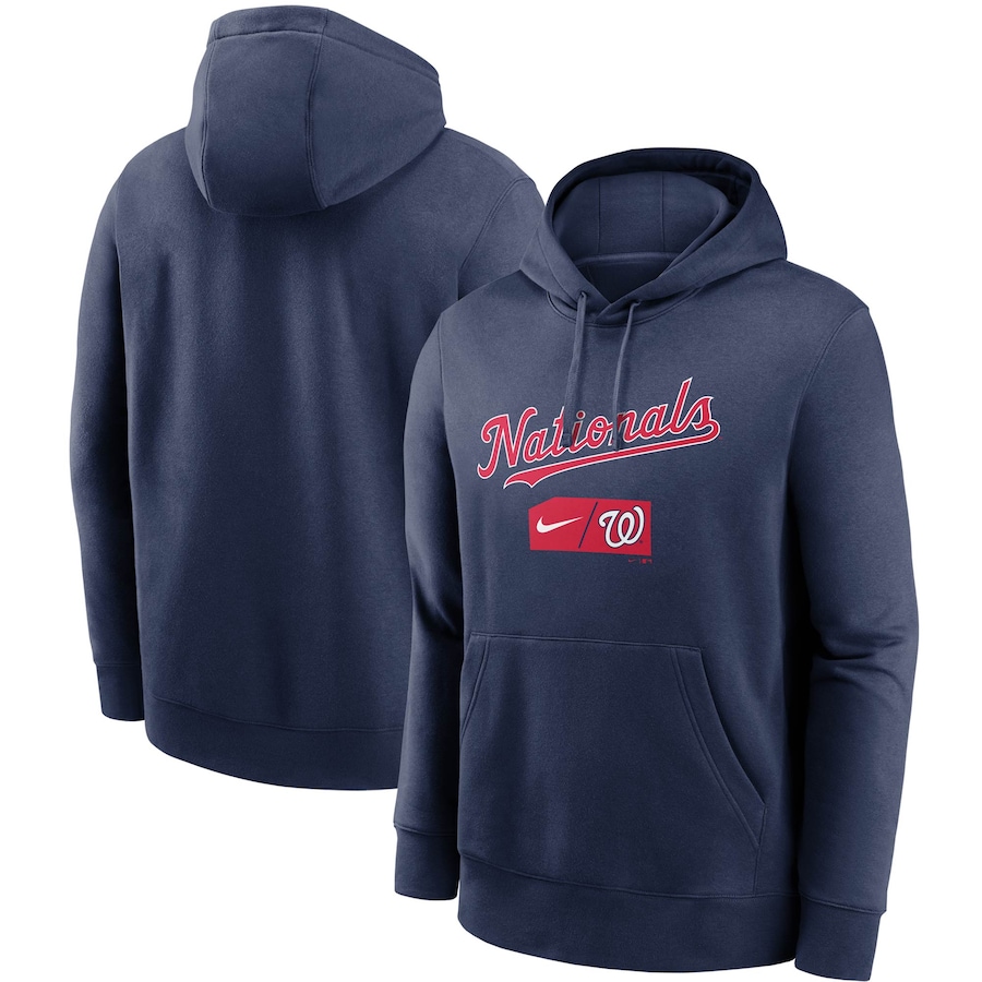 Men's Washington Nationals Nike Navy Team Lettering Club Pullover Hoodie Men's Washington Nationals Nike Navy Team Lettering Club Pullover Hoodie