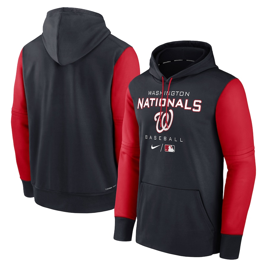 Men's Washington Nationals Nike Navy/Red Authentic Collection Performance Hoodie Men's Washington Nationals Nike Navy/Red Authentic Collection Performance Hoodie