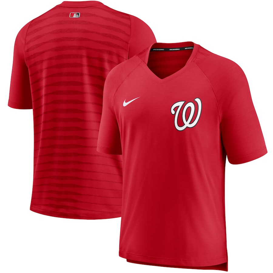 Men's Washington Nationals Nike Red Authentic Collection Pregame Performance V-Neck T-Shirt Men's Washington Nationals Nike Red Authentic Collection Pregame Performance V-Neck T-Shirt