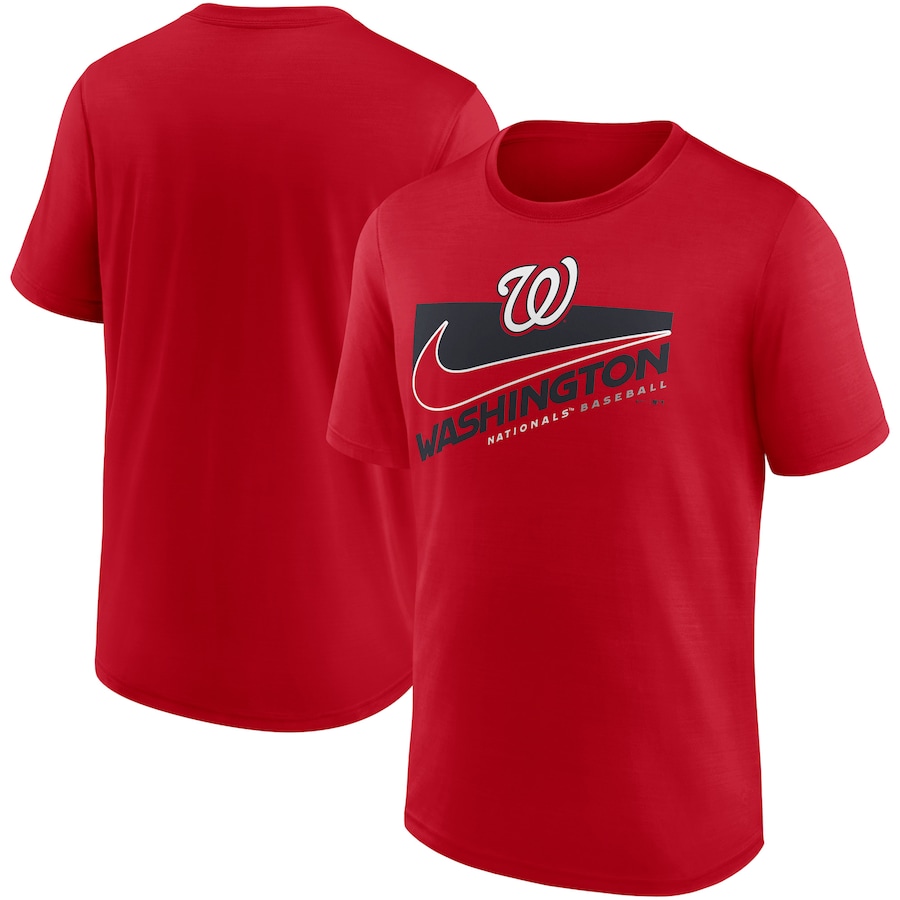 Men's Washington Nationals Nike Red Swoosh Town Performance T-Shirt Men's Washington Nationals Nike Red Swoosh Town Performance T-Shirt
