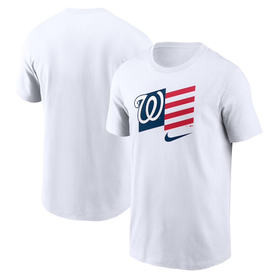 Men's Washington Nationals Nike White Americana Flag T-Shirt Men's Washington Nationals Nike White Americana Flag T-Shirt