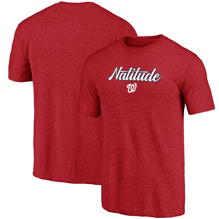 Men's Washington Nationals Red Local Tri-Blend T-Shirt Men's Washington Nationals Red Local Tri-Blend T-Shirt