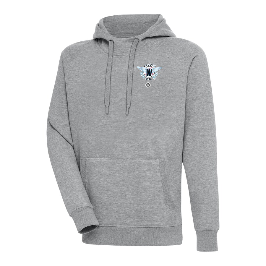 Men's Washington Pilots Antigua Heather Gray Victory Pullover Hoodie Men's Washington Pilots Antigua Heather Gray Victory Pullover Hoodie