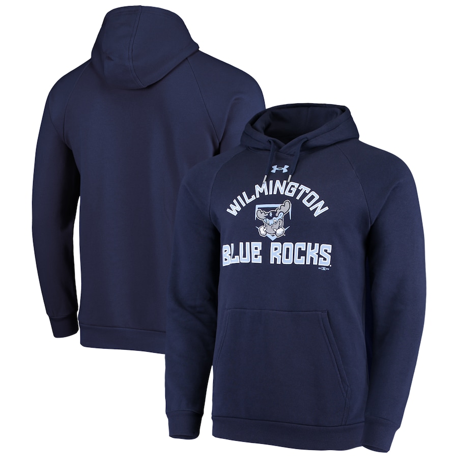 Men's Wilmington Blue Rocks Under Armour Navy All Day Raglan Fleece Pullover Hoodie