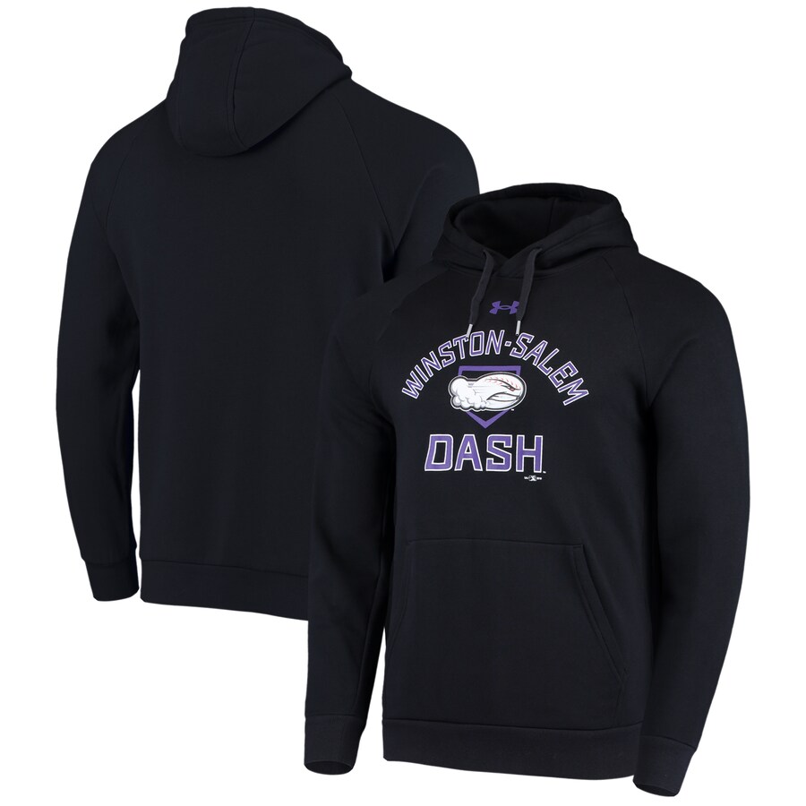 Men's Winston-Salem Dash Under Armour Black All Day Raglan Fleece Pullover Hoodie Men's Winston-Salem Dash Under Armour Black All Day Raglan Fleece Pullover Hoodie