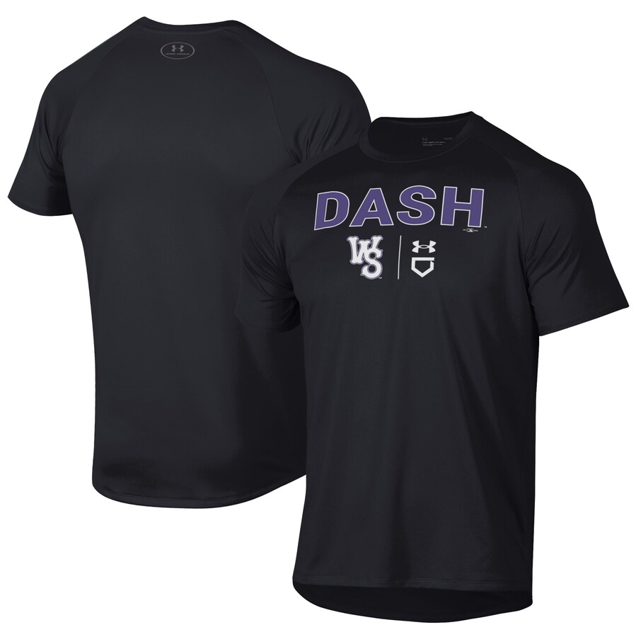 Men's Winston-Salem Dash Under Armour Black Tech T-Shirt Men's Winston-Salem Dash Under Armour Black Tech T-Shirt