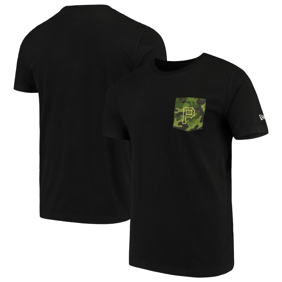 Pittsburgh Pirates New Era Armed Special Forces Camo Pocket T-Shirt - Black Pittsburgh Pirates New Era Armed Special Forces Camo Pocket T-Shirt - Black