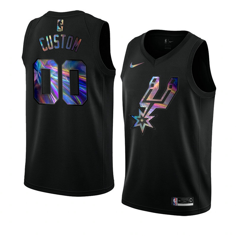 San Antonio Spurs Custom Black Iridescent HWC Collection Jersey 2021 Limited San Antonio Spurs Custom Black Iridescent HWC Collection Jersey 2021 Limited