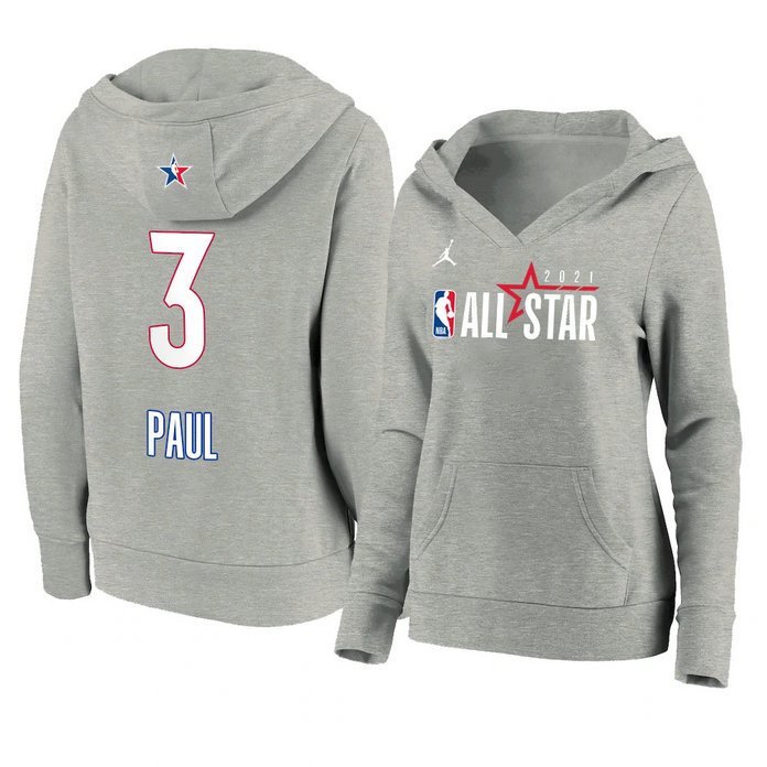 Chris Paul 2021 NBA All-Star Game Official Logo Pullover Hoodie Women's Gray